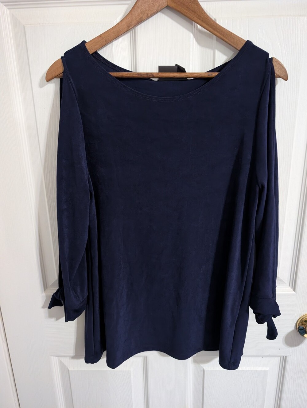 Chicos Travelers Womens Top Purple 3/4 Sleeve Size 1 (US Small)
